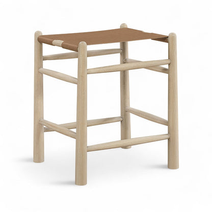 Santos Brown Vegan Leather Upholstered Counter Stool