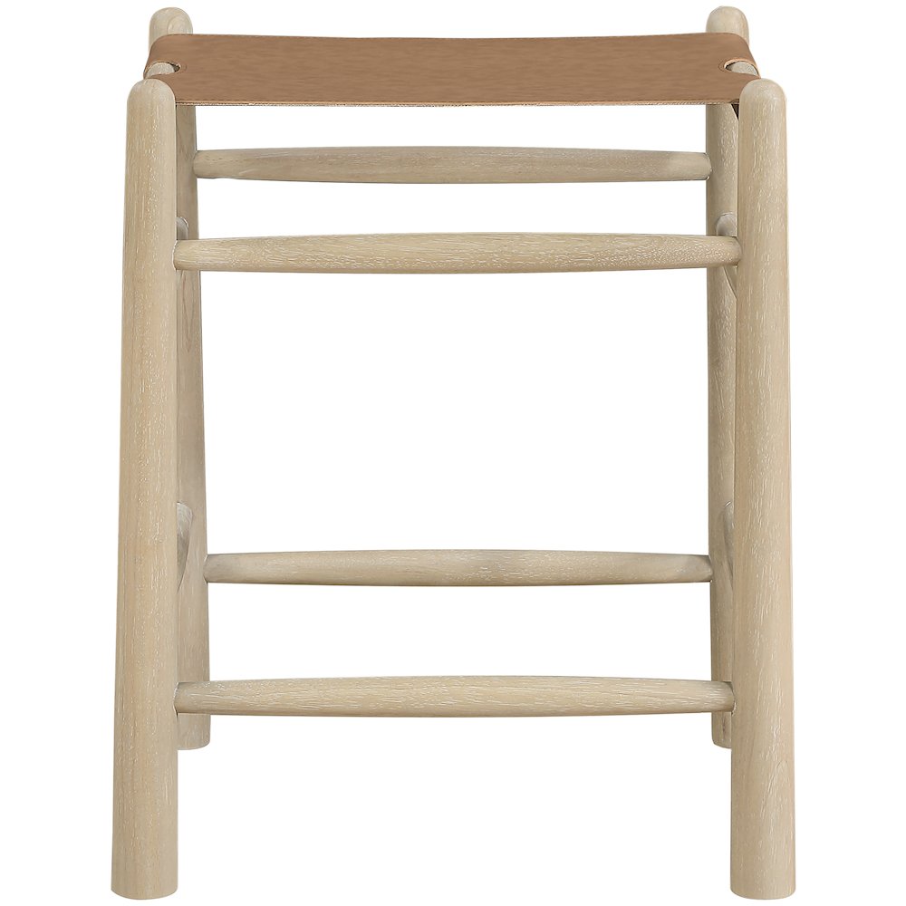 Santos Brown Vegan Leather Upholstered Counter Stool