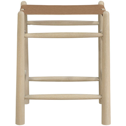 Santos Brown Vegan Leather Upholstered Counter Stool