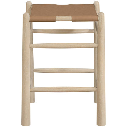 Santos Brown Vegan Leather Upholstered Counter Stool