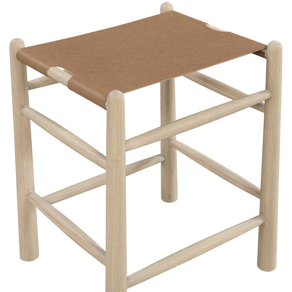 Santos Brown Vegan Leather Upholstered Counter Stool