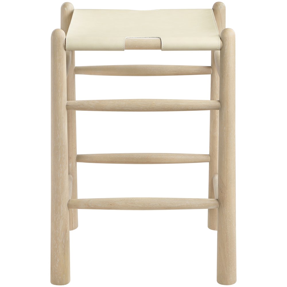 Santos Cream Vegan Leather Upholstered Counter Stool