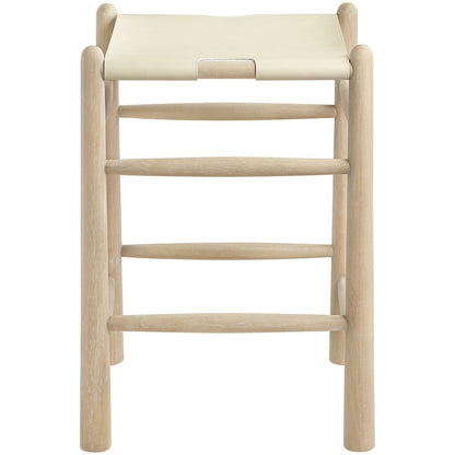 Santos Cream Vegan Leather Upholstered Counter Stool