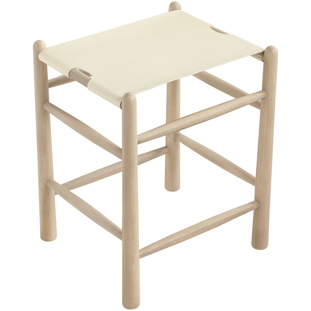 Santos Cream Vegan Leather Upholstered Counter Stool