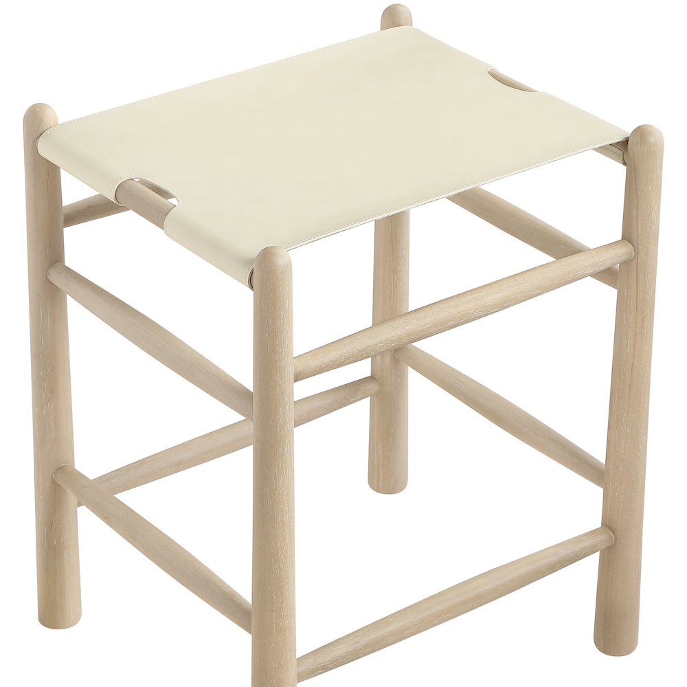 Santos Cream Vegan Leather Upholstered Counter Stool