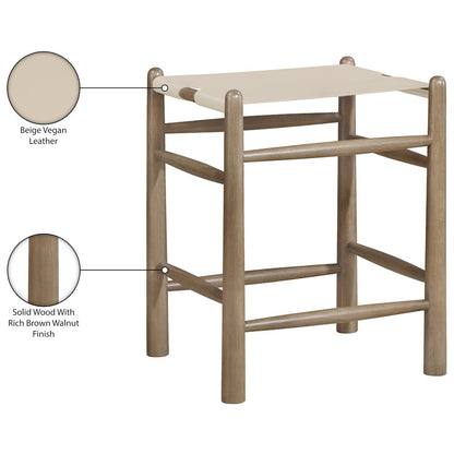 Santos Beige Vegan Leather Upholstered Counter Stool
