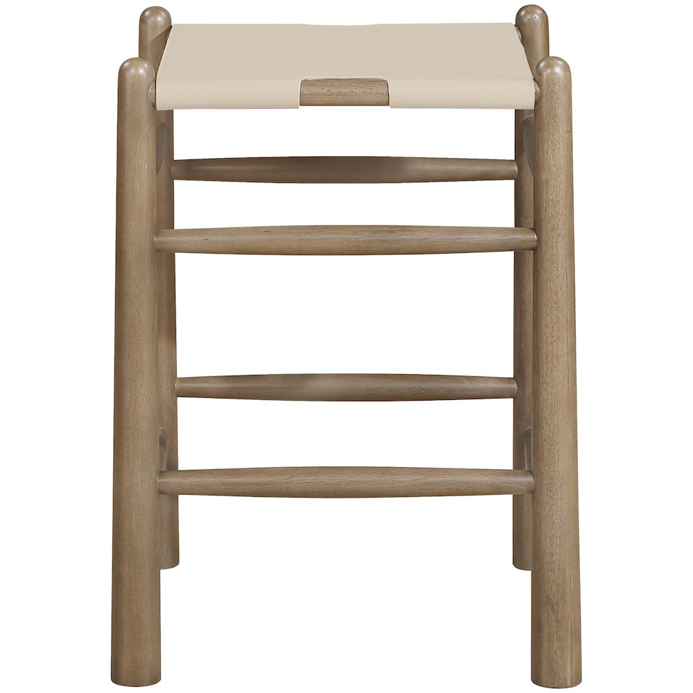 Santos Beige Vegan Leather Upholstered Counter Stool
