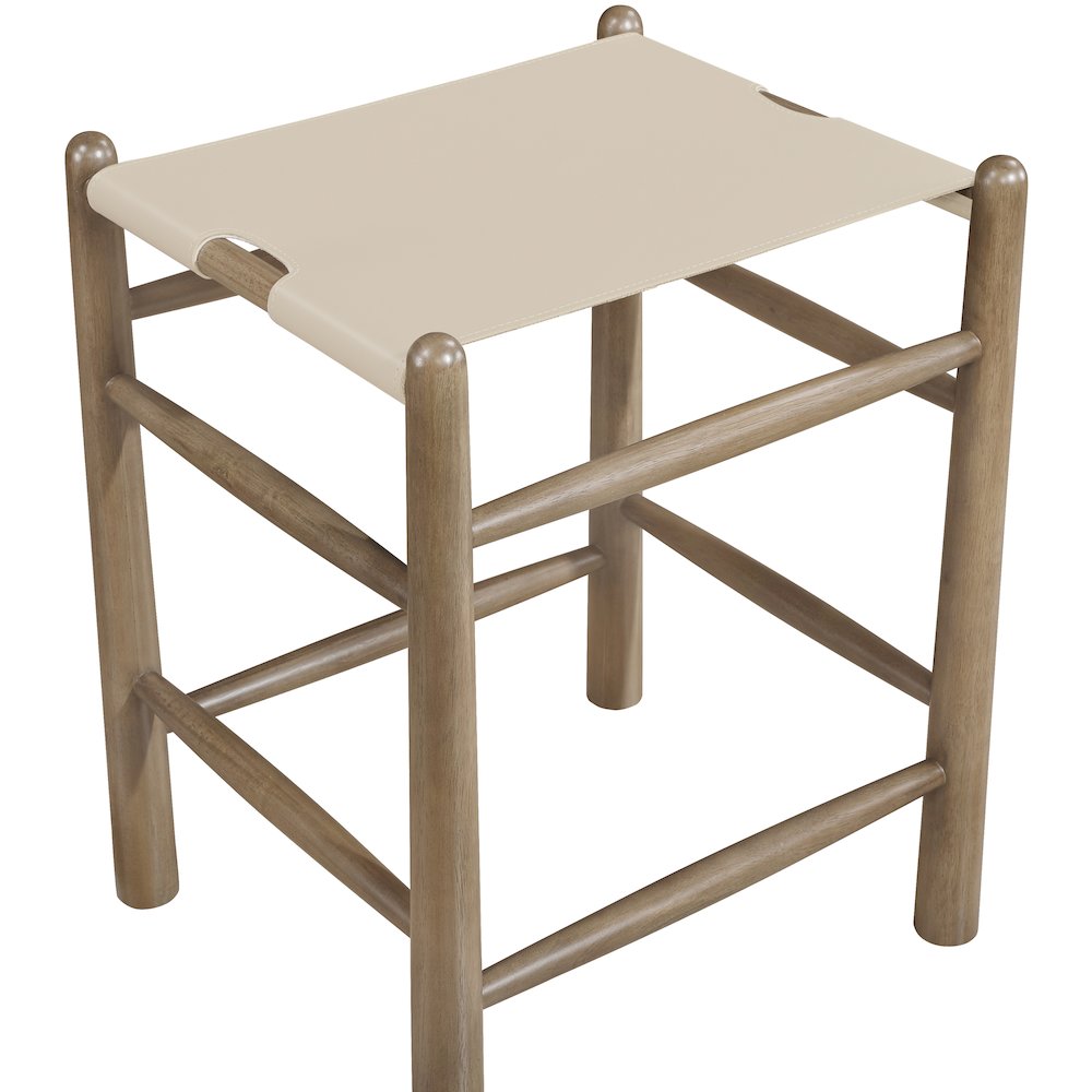 Santos Beige Vegan Leather Upholstered Counter Stool