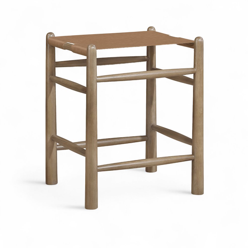 Santos Brown Vegan Leather Upholstered Counter Stool