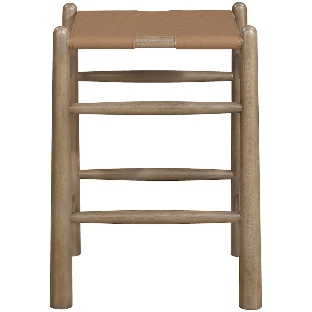 Santos Brown Vegan Leather Upholstered Counter Stool