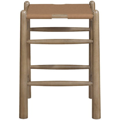 Santos Brown Vegan Leather Upholstered Counter Stool