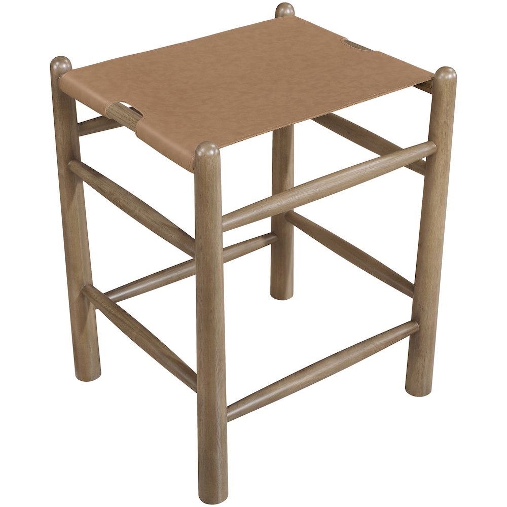 Santos Brown Vegan Leather Upholstered Counter Stool