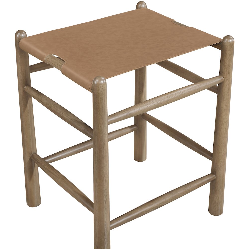 Santos Brown Vegan Leather Upholstered Counter Stool