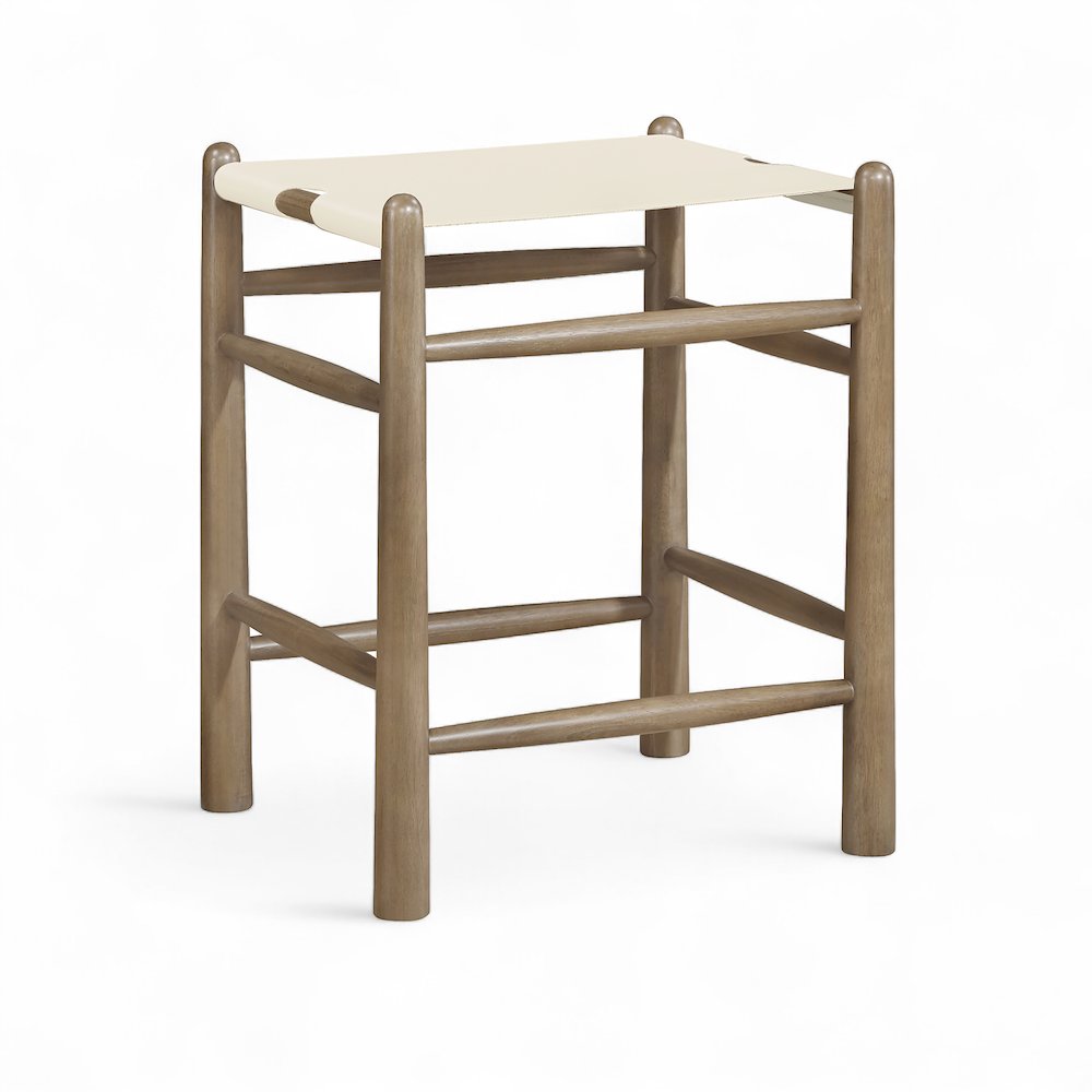 Santos Cream Vegan Leather Upholstered Counter Stool