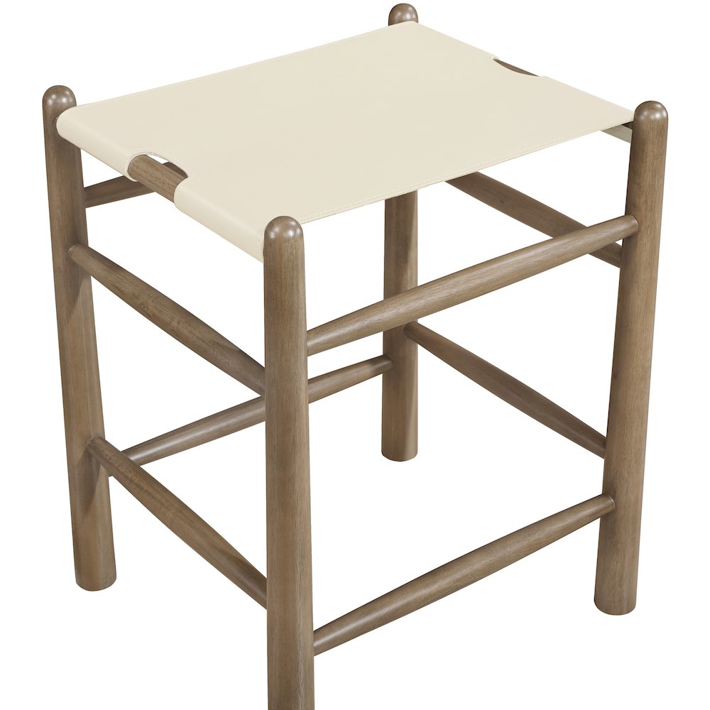 Santos Cream Vegan Leather Upholstered Counter Stool