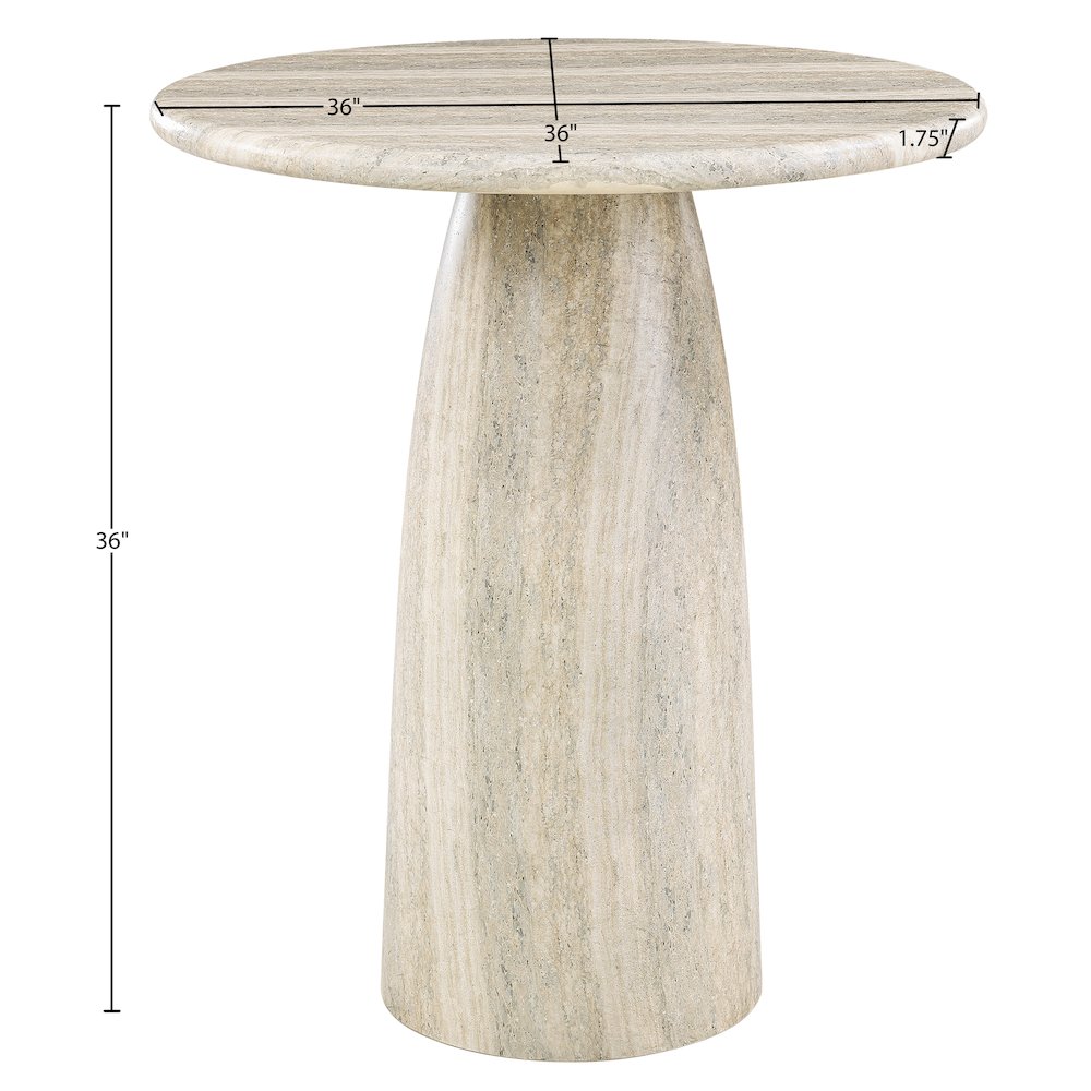 Cosenza Travertine Concrete Indoor/Outdoor Counter Height Table
