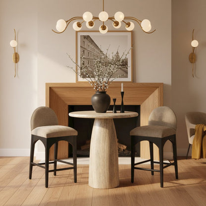 Cosenza Travertine Concrete Indoor/Outdoor Counter Height Table