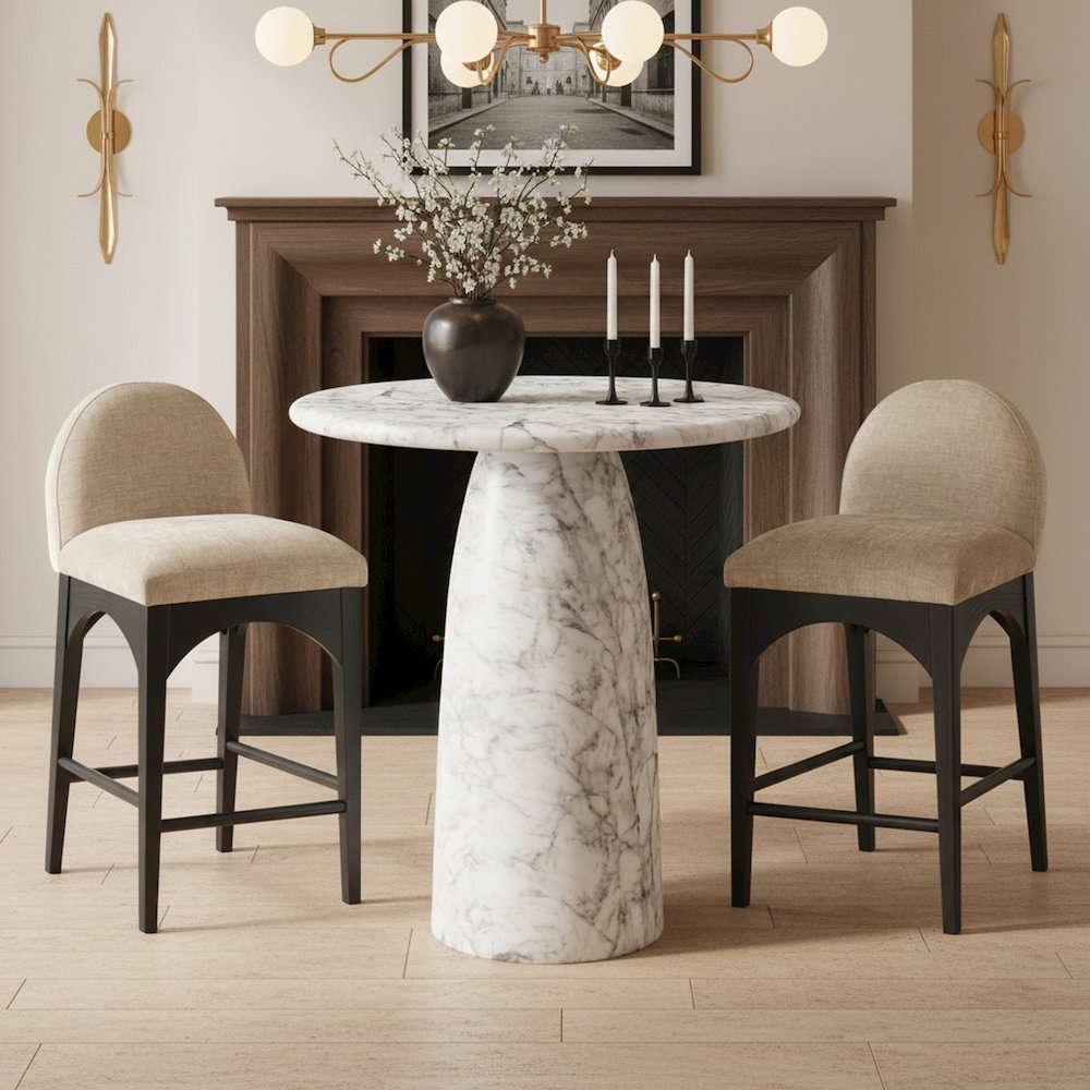 Cosenza White Concrete Indoor/Outdoor Counter Height Table