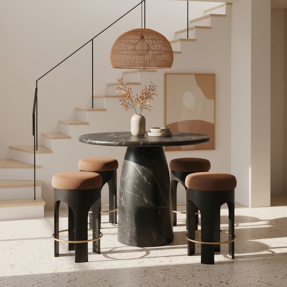 Cosenza Black Concrete Indoor/Outdoor Bar Table