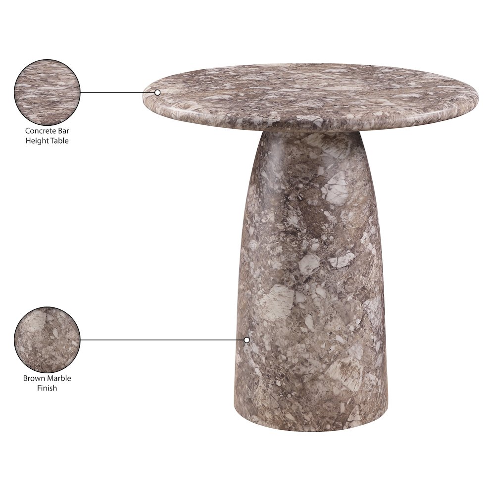 Cosenza Brown Concrete Indoor/Outdoor Bar Table