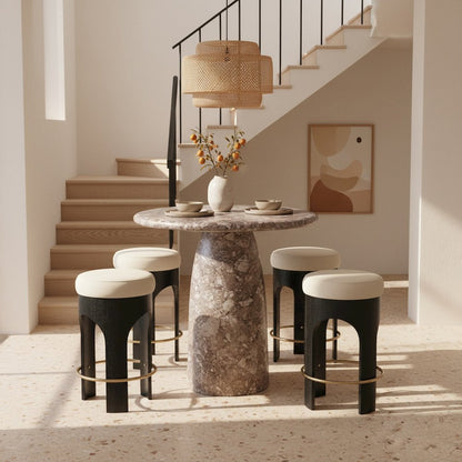 Cosenza Brown Concrete Indoor/Outdoor Bar Table