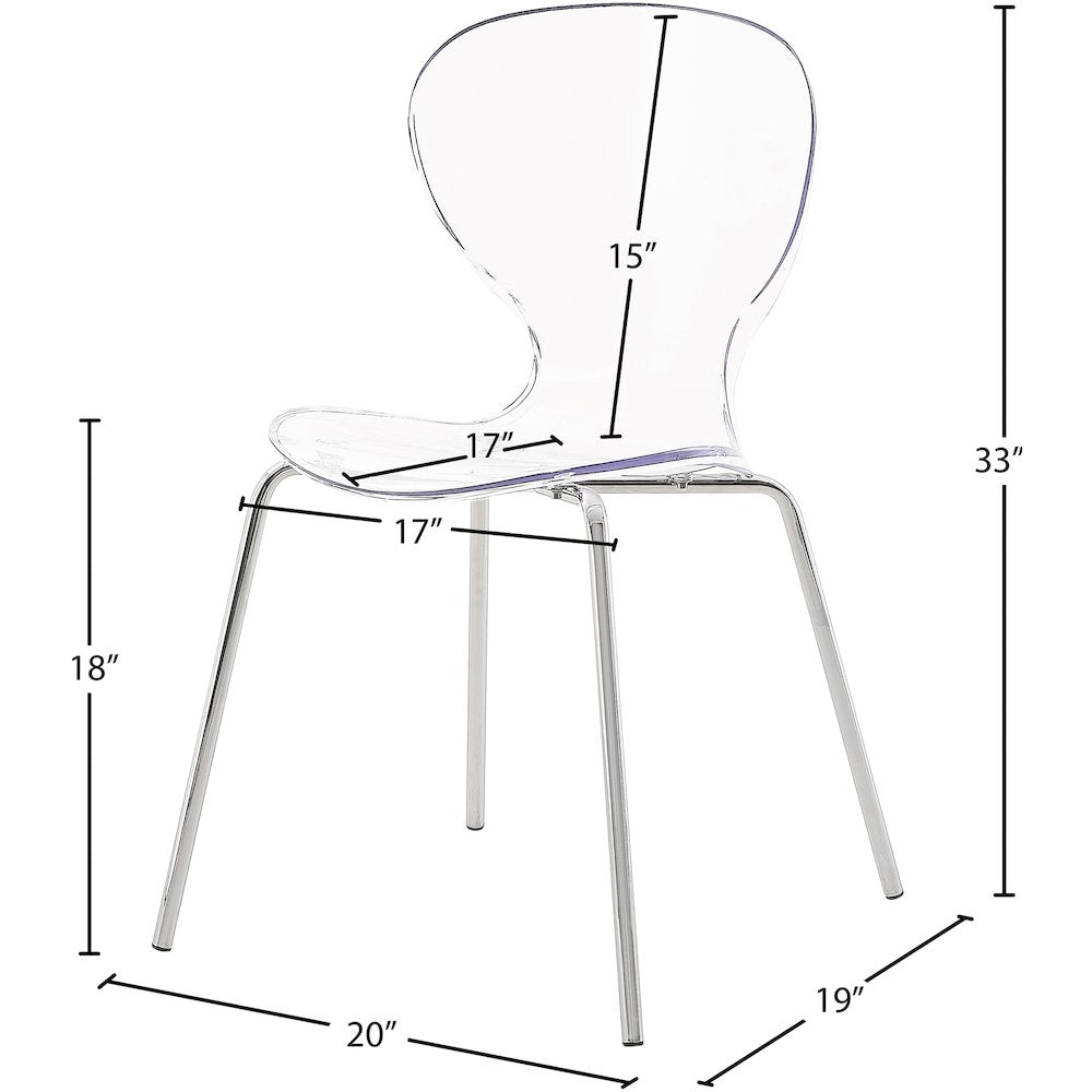 Clarion Chrome Metal Dining Chair, Set of 2