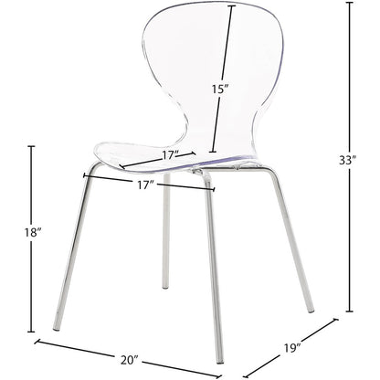 Clarion Chrome Metal Dining Chair, Set of 2