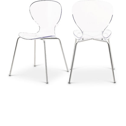 Clarion Chrome Metal Dining Chair, Set of 2