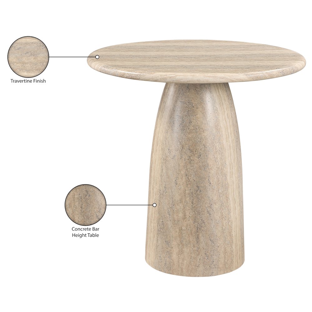 Cosenza Travertine Concrete Indoor/Outdoor Bar Table