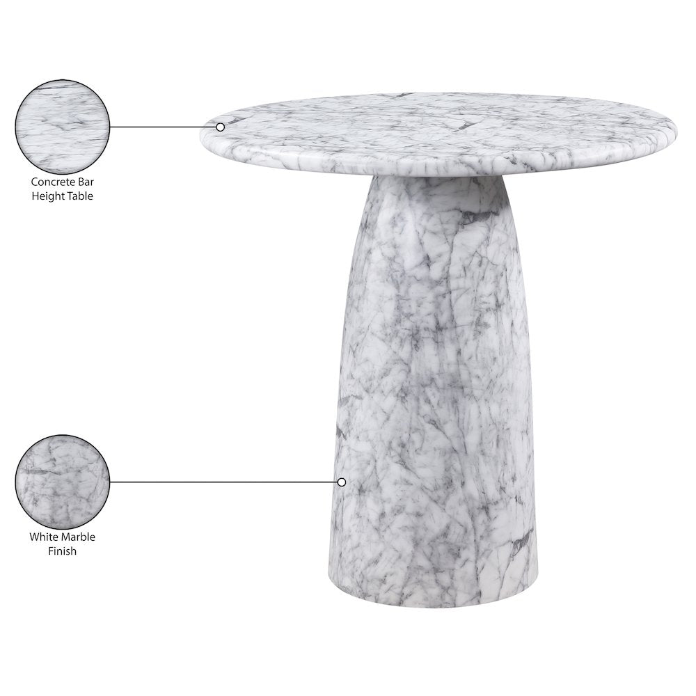 Cosenza White Concrete Indoor/Outdoor Bar Table