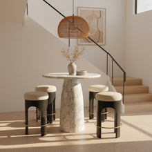 Cosenza White Concrete Indoor/Outdoor Bar Table