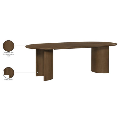 Caldra 94" Brown Oak Veneer And Solid Wood Dining Table