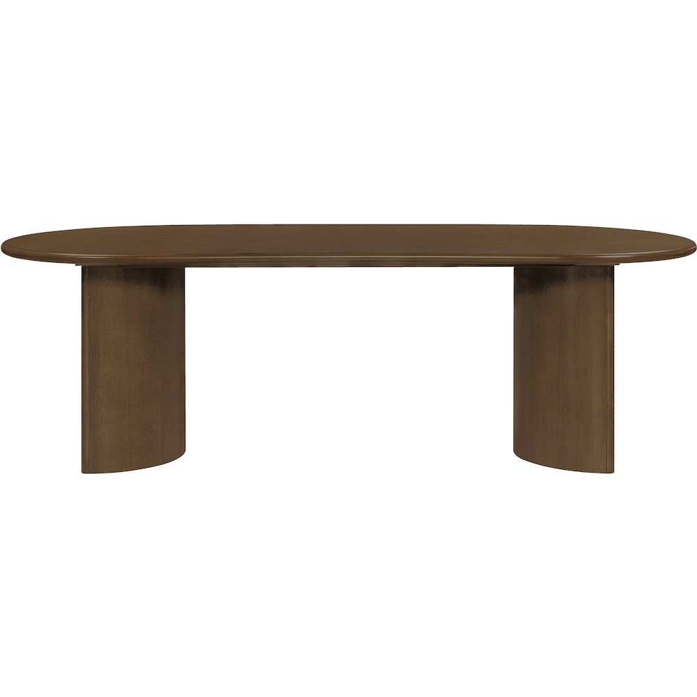 Caldra 94" Brown Oak Veneer And Solid Wood Dining Table