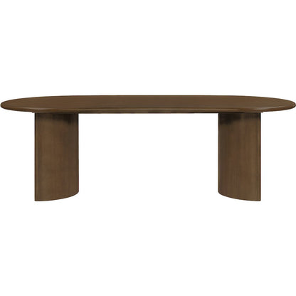 Caldra 94" Brown Oak Veneer And Solid Wood Dining Table