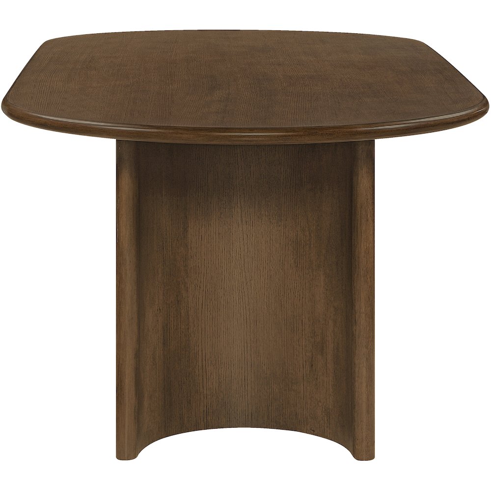 Caldra 94" Brown Oak Veneer And Solid Wood Dining Table
