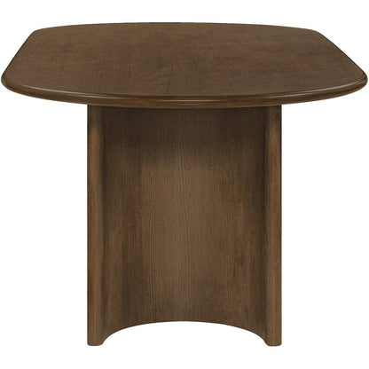 Caldra 94" Brown Oak Veneer And Solid Wood Dining Table