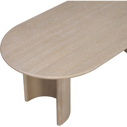Caldra 94" Natural Oak Veneer And Solid Wood Dining Table