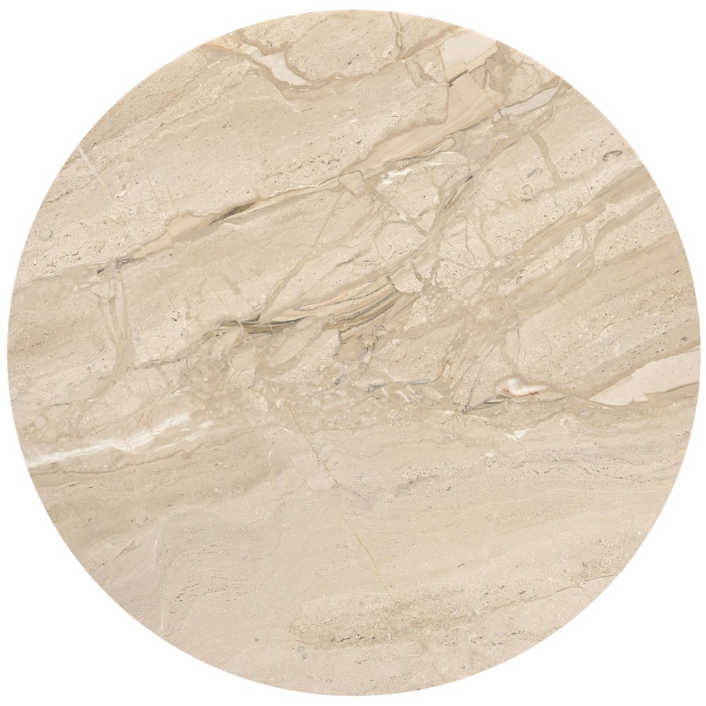 Liona Beige Marble And Mango Wood End Table