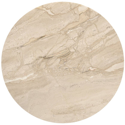 Liona Beige Marble And Mango Wood End Table