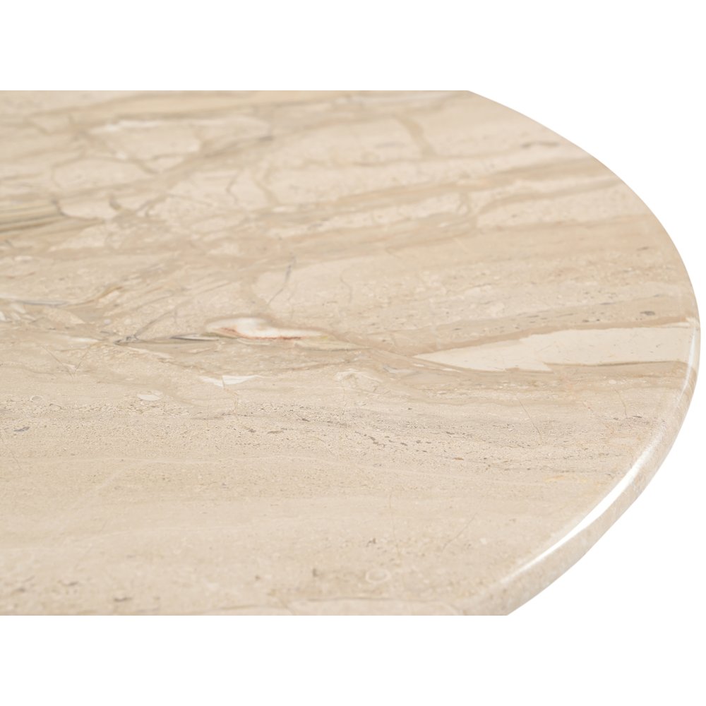 Liona Beige Marble And Mango Wood End Table