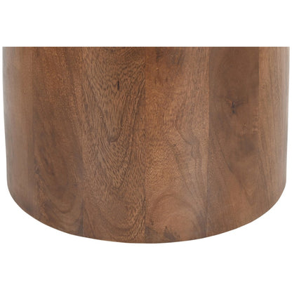 Liona Beige Marble And Mango Wood End Table