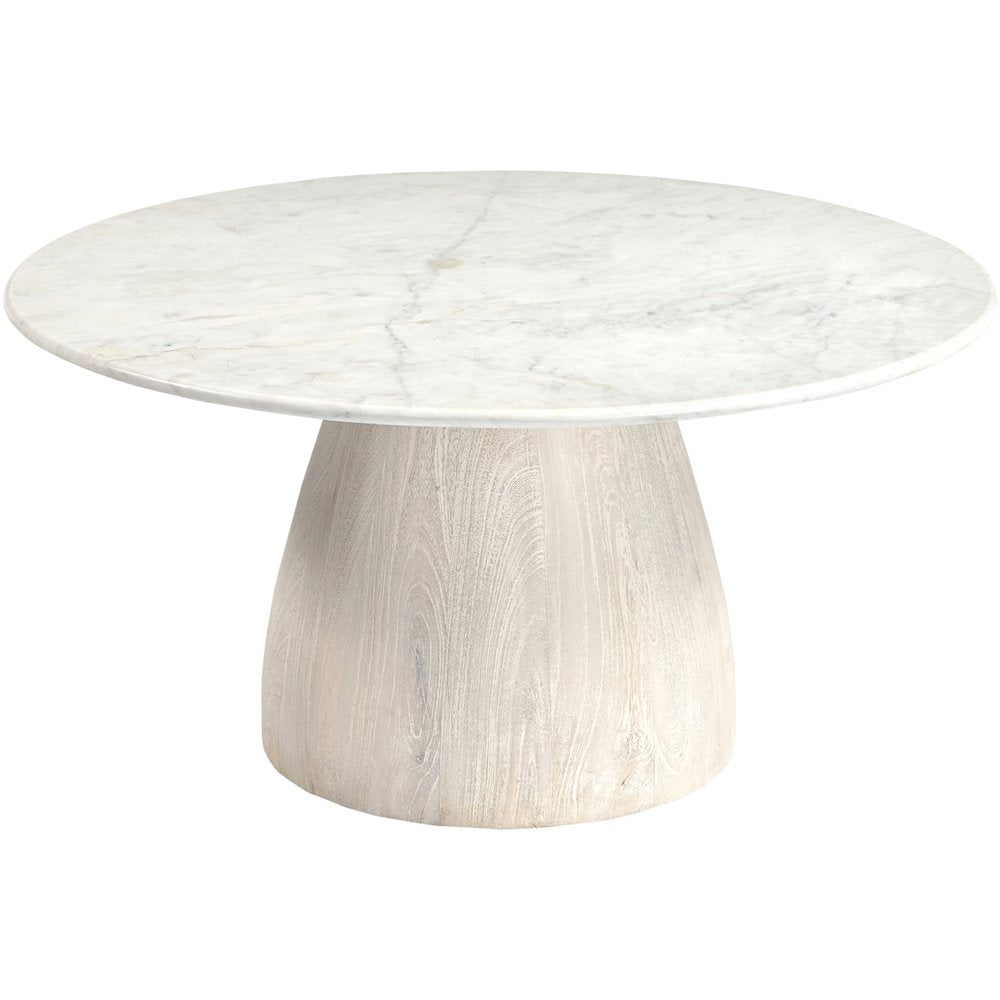 Liona White Marble And Mango Wood Coffee Table