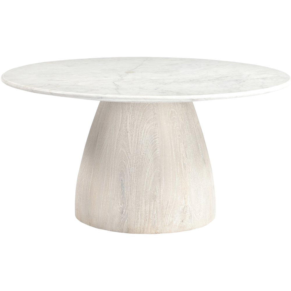 Liona White Marble And Mango Wood Coffee Table