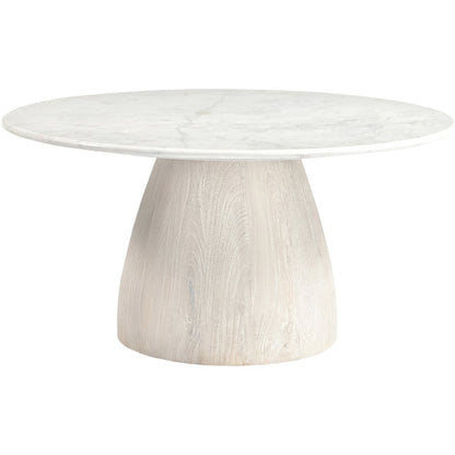 Liona White Marble And Mango Wood Coffee Table
