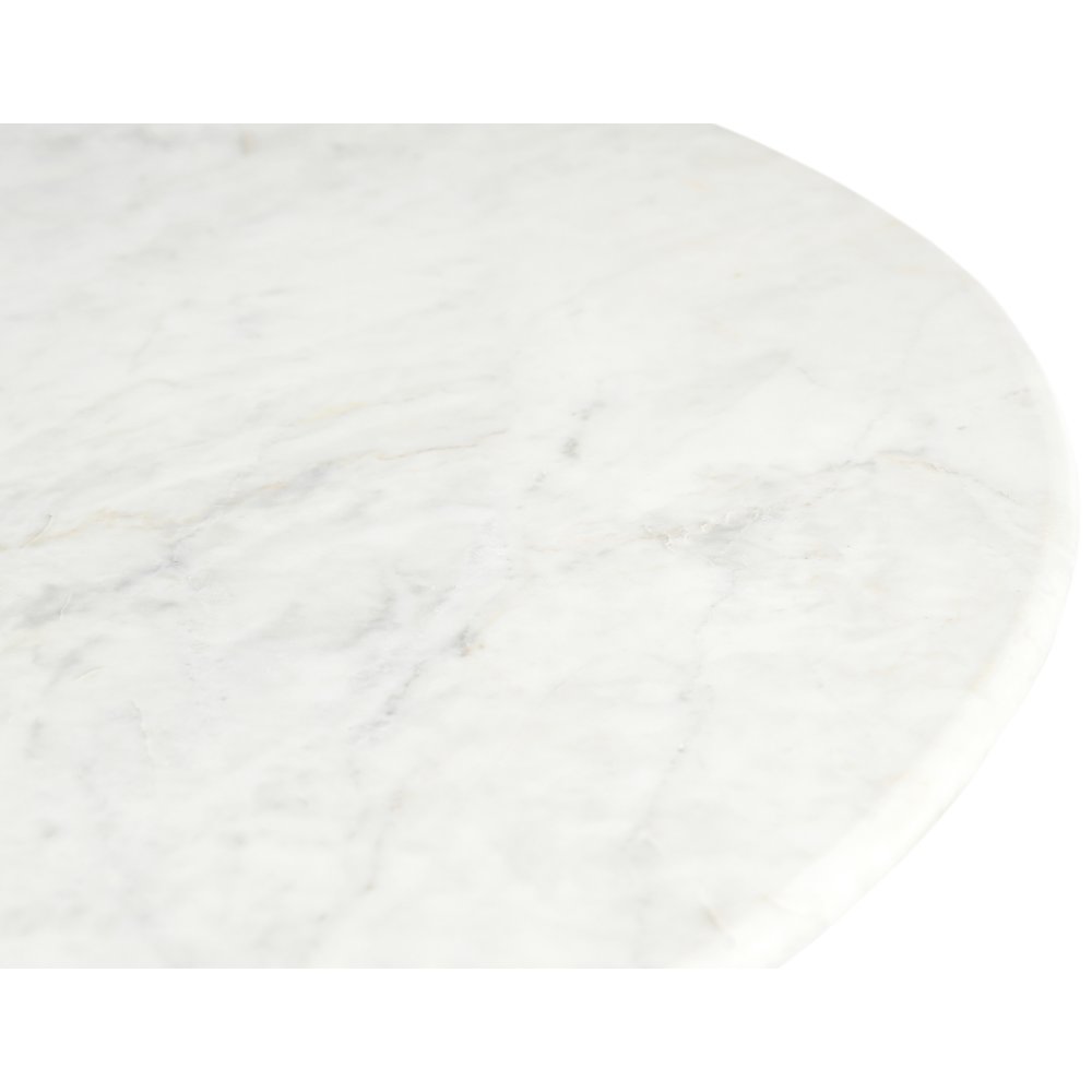 Liona White Marble And Mango Wood End Table