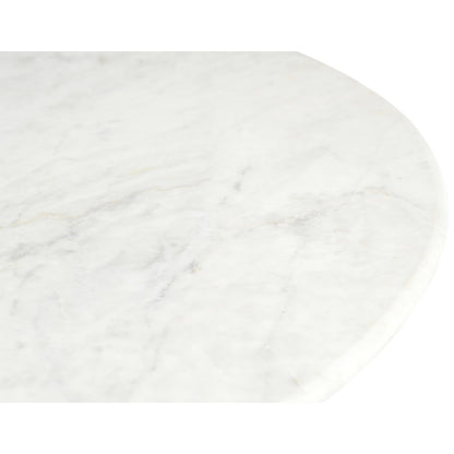 Liona White Marble And Mango Wood End Table