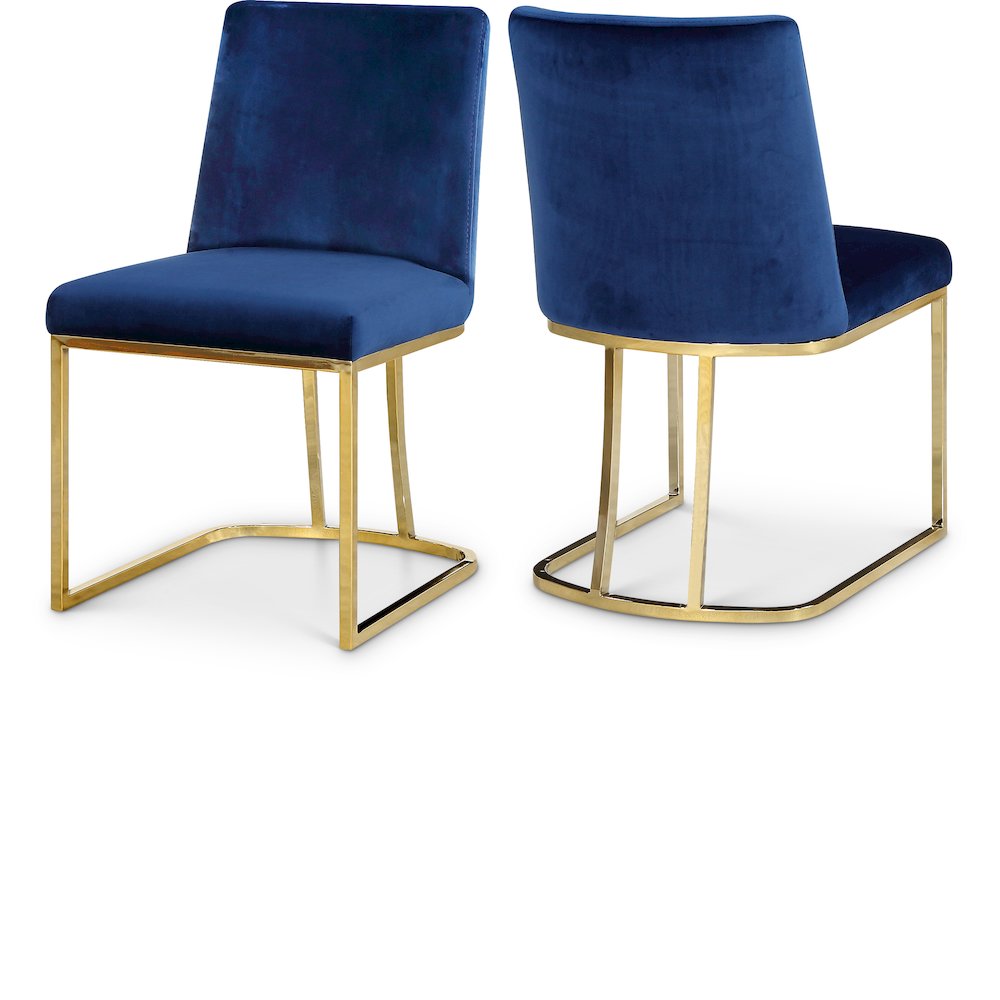 Heidi Navy Velvet Dining Chair, Set of 2