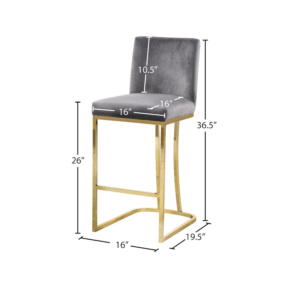 Heidi Grey Velvet Stool