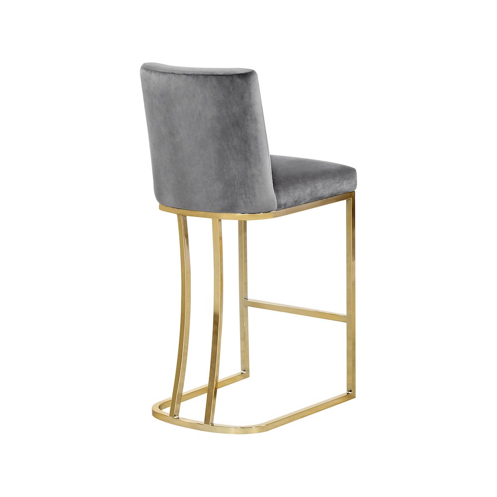 Heidi Grey Velvet Stool