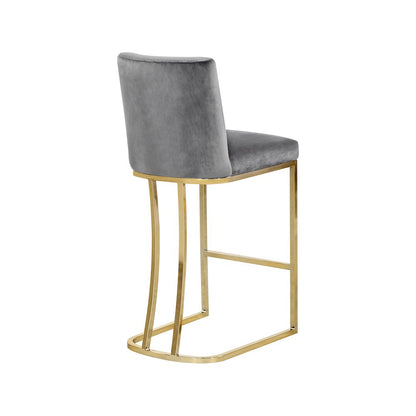 Heidi Grey Velvet Stool